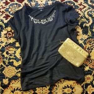Beautiful Ann Taylor embellished linen top